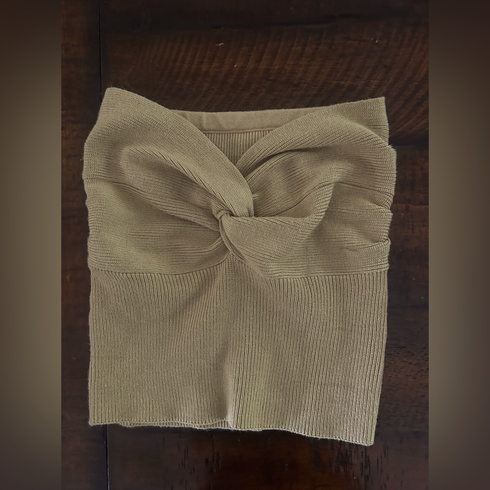 Tan Knitted Tube Top